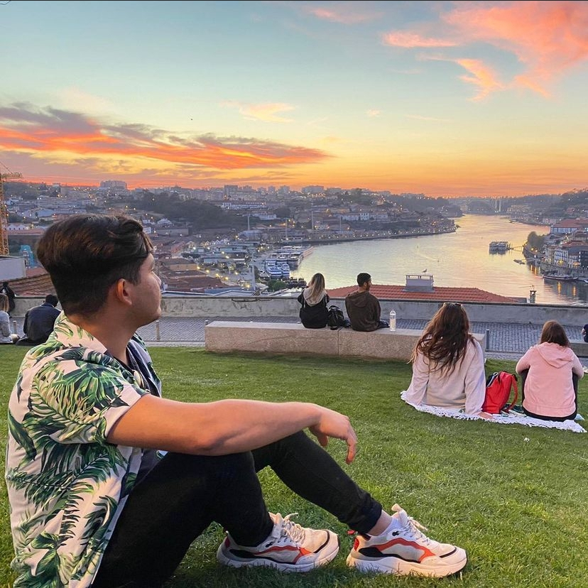 Jordan and the Douro river contemplating the beautiful view.